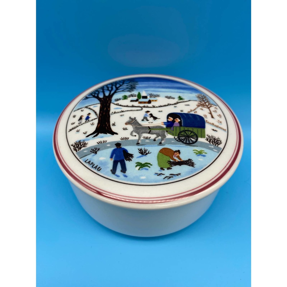 Villeroy & Boch Naif Christmas Small Porcelain Candy Trinket Dish village Laplau